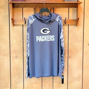 Zubaz Green Bay Packers Solid Gray Elevated Lightweight Hoodie